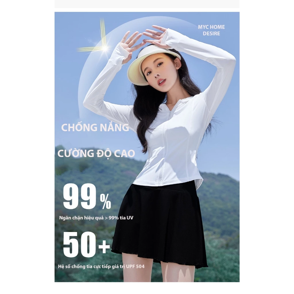 Desire Store, Áo Khoác Chống Nắng Băng Lụa Lạnh Thoáng Khí Chính Hãng MYC HOME Phong cách mùa hè CNMYC-01 - Trắng, L image 14 of 14