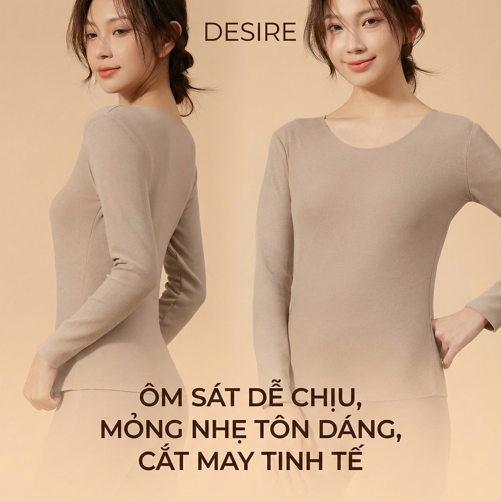 Desire Store, Áo giữ nhiệt Nhung lót sợi nhiệt Derong mềm siêu nhẹ mùa đông ấm áp Áo lót trong giữ nhiệt QGN-9093 image 7 of 26