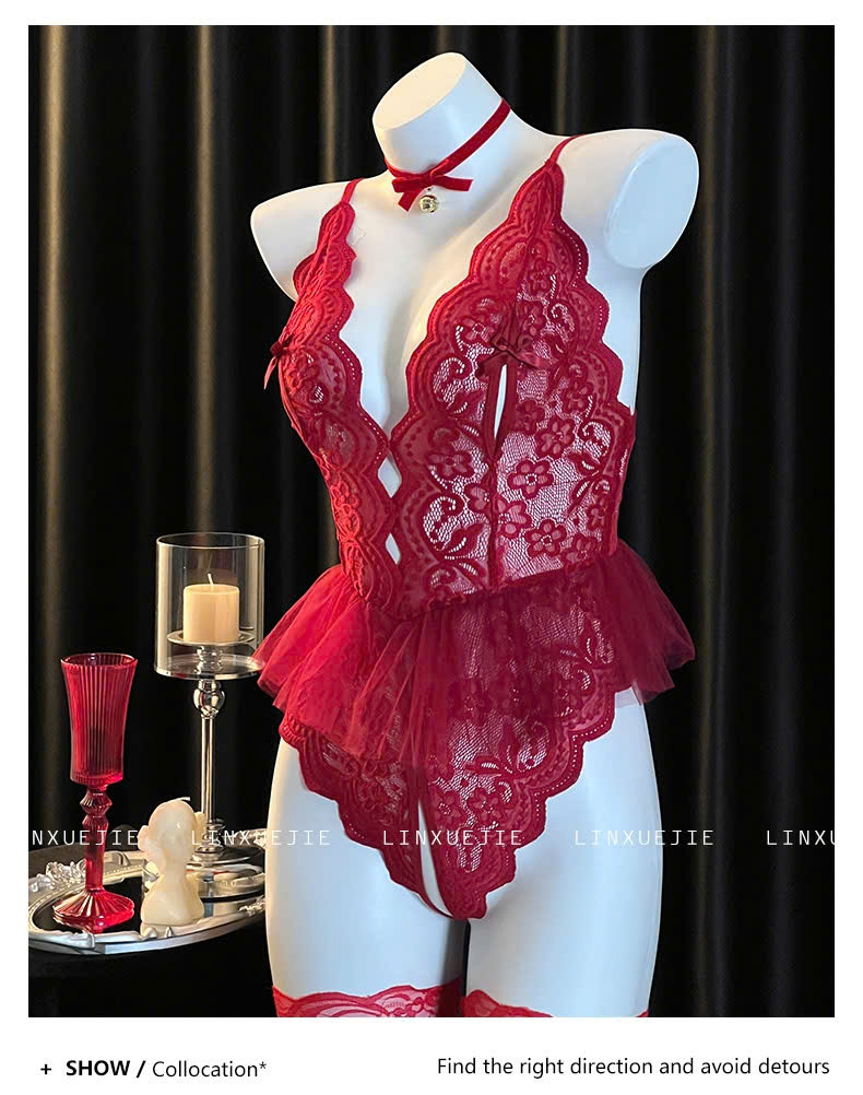 Desire Store, Váy Ngủ Liền Thân Bodysuit Ren Gợi Cảm DESIRE VN-1034 image 5 of 12