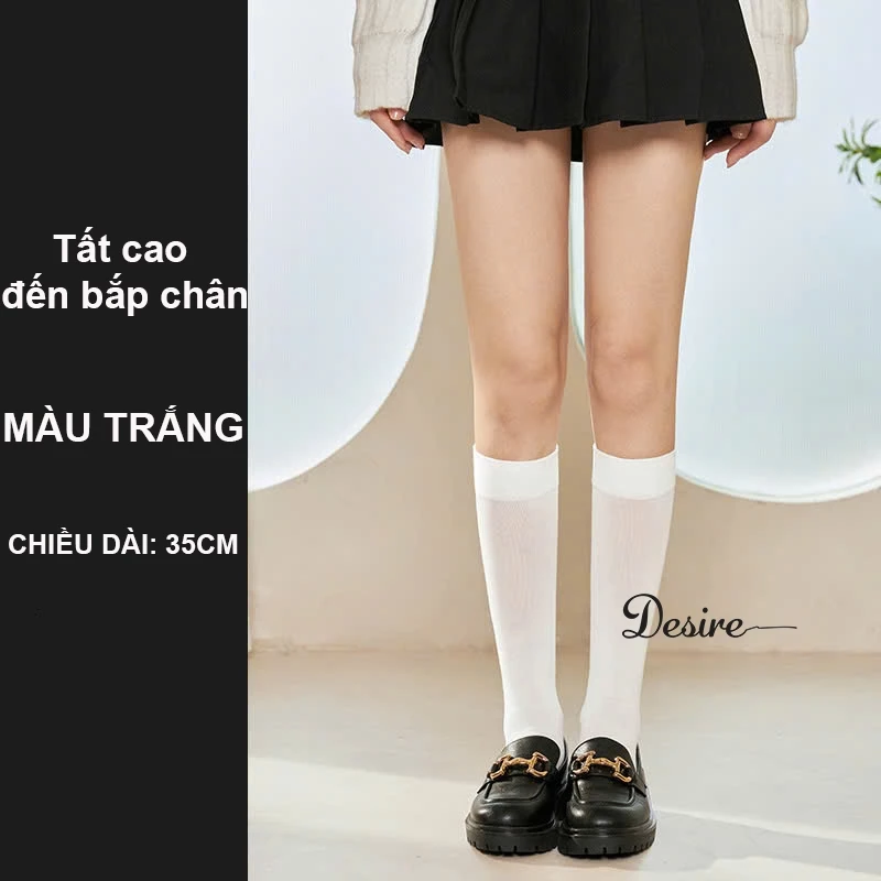 Desire Store, Tất thun len nữ chính hãng BONAS Style Nhật Bản chất đẹp cao cấp phong cách đơn giản sang trọng DS-3336 - Trắng 35cm image 16 of 17