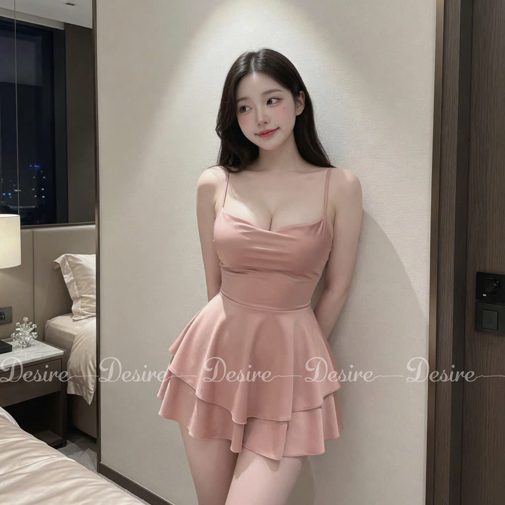 Desire Store, Váy ngủ lụa Đầm ngủ hai dây lụa kèm chip gợi cảm sexy VN-1068 (Sexy silk camisole nightdress with matching panties (VN-1068)) image 7 of 14
