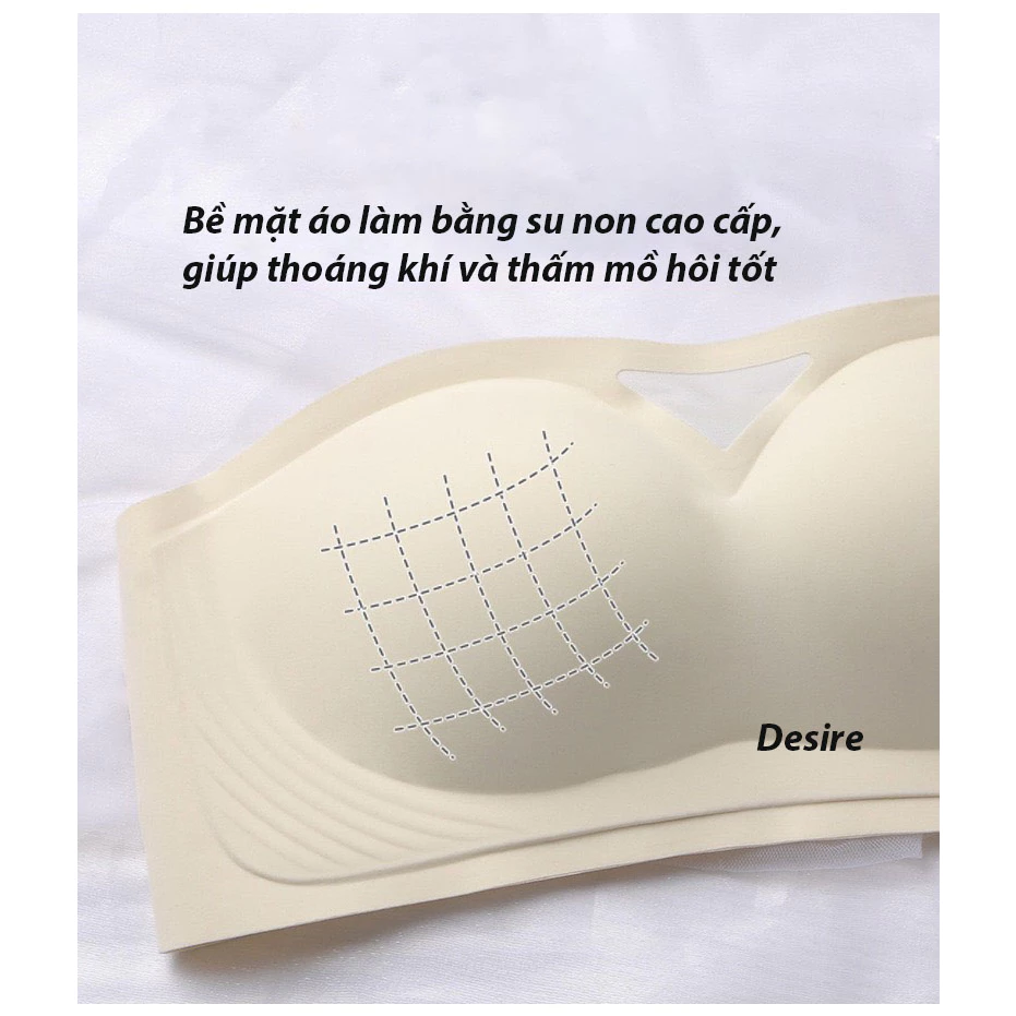 Desire Store, Áo lót quây CHỐNG TỤT nâng ngực su Áo cup ngực không dây không gọng Desire 401 image 8 of 12