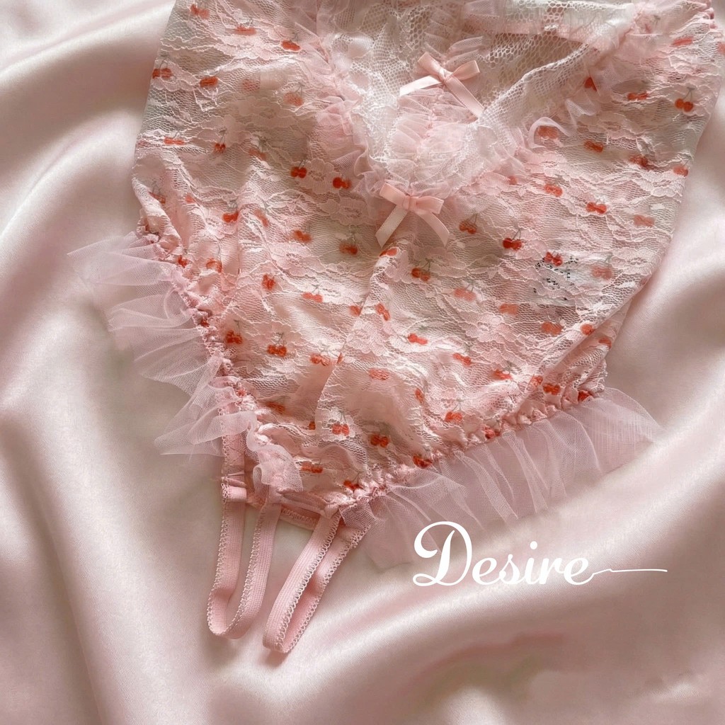 Desire Store, Bodysuit Ren Hoa Nhí Phối Nơ Phong Cách Tiểu Thư Ngọt Ngào - Váy Ngủ Liền Thân Sexy DESIRE VN-1336-1 image 2 of 11