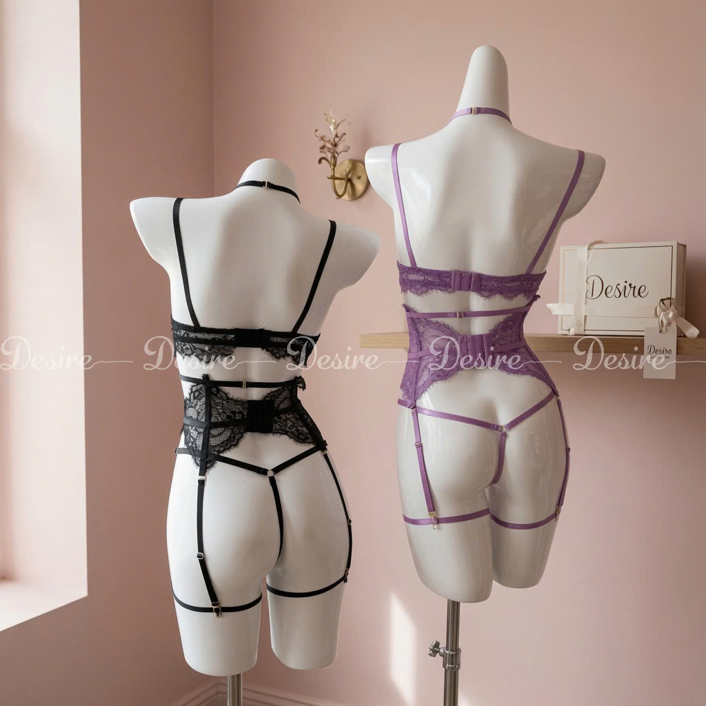 Desire Store, 6453 Bodysuit ren xuyên thấu thiết kế Corset có gọng sexy kèm đai đeo tất gợi cảm DESIRE image 5 of 20