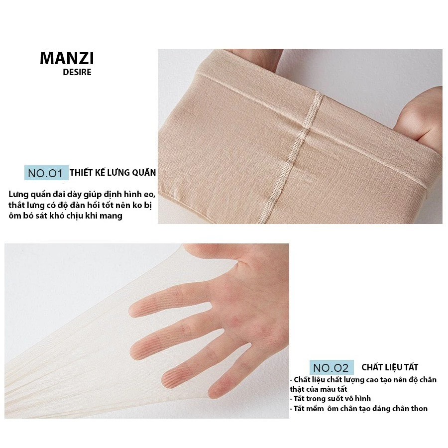 Desire Store, Tất quần 1D Manzi mùa hè thoáng khí siêu mỏng đáy chữ T chính hãng Manzi MZ-16908 image 5 of 14
