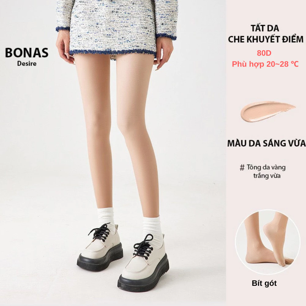 Desire Store, Quần tất BONAS CHÍNH HÃNG màu đen da 0D 15D 80D 200D siêu mỏng tự nhiên thon gọn chân chống tĩnh điện T-006 - 80D - DA SÁNG VỪA image 33 of 38