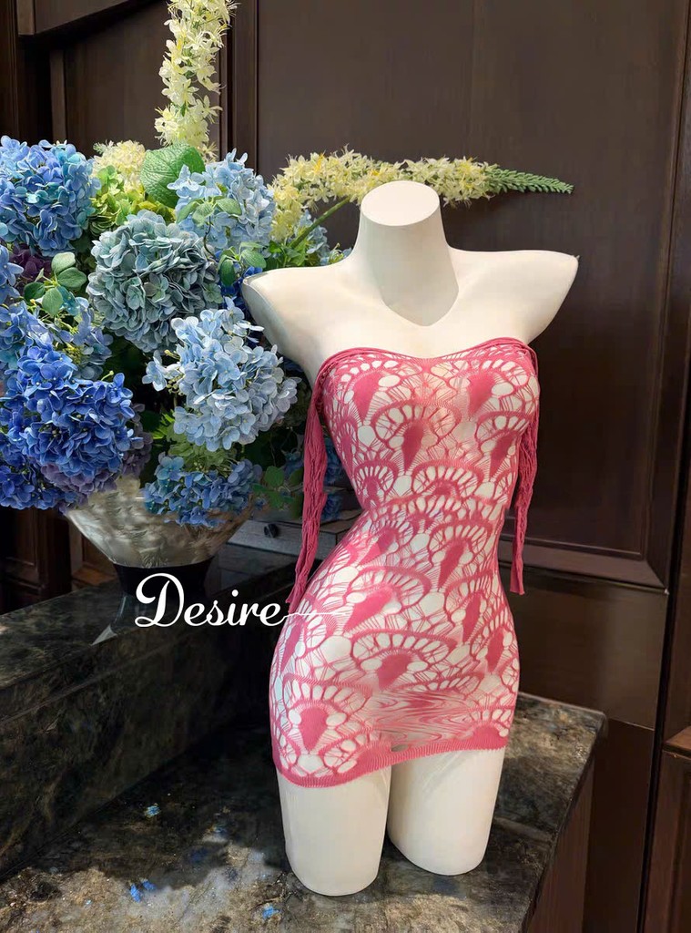 Desire Store, Váy Ngủ Nữ Sexy Ren Lưới Xuyên Thấu - Đầm Ngủ Ôm Body Trễ Vai Gợi Cảm Tôn Dáng DESIRE VN-7547 image 7 of 11