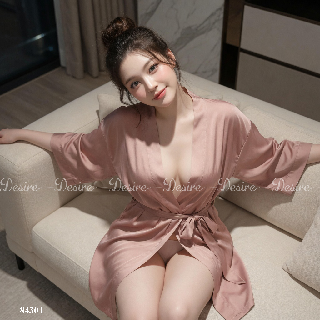 Desire Store, Áo choàng ngủ lụa tay ống rộng cao cấp Áo choàng cô dâu gợi cảm Bride hàng loại 1 84301 image 23 of 37
