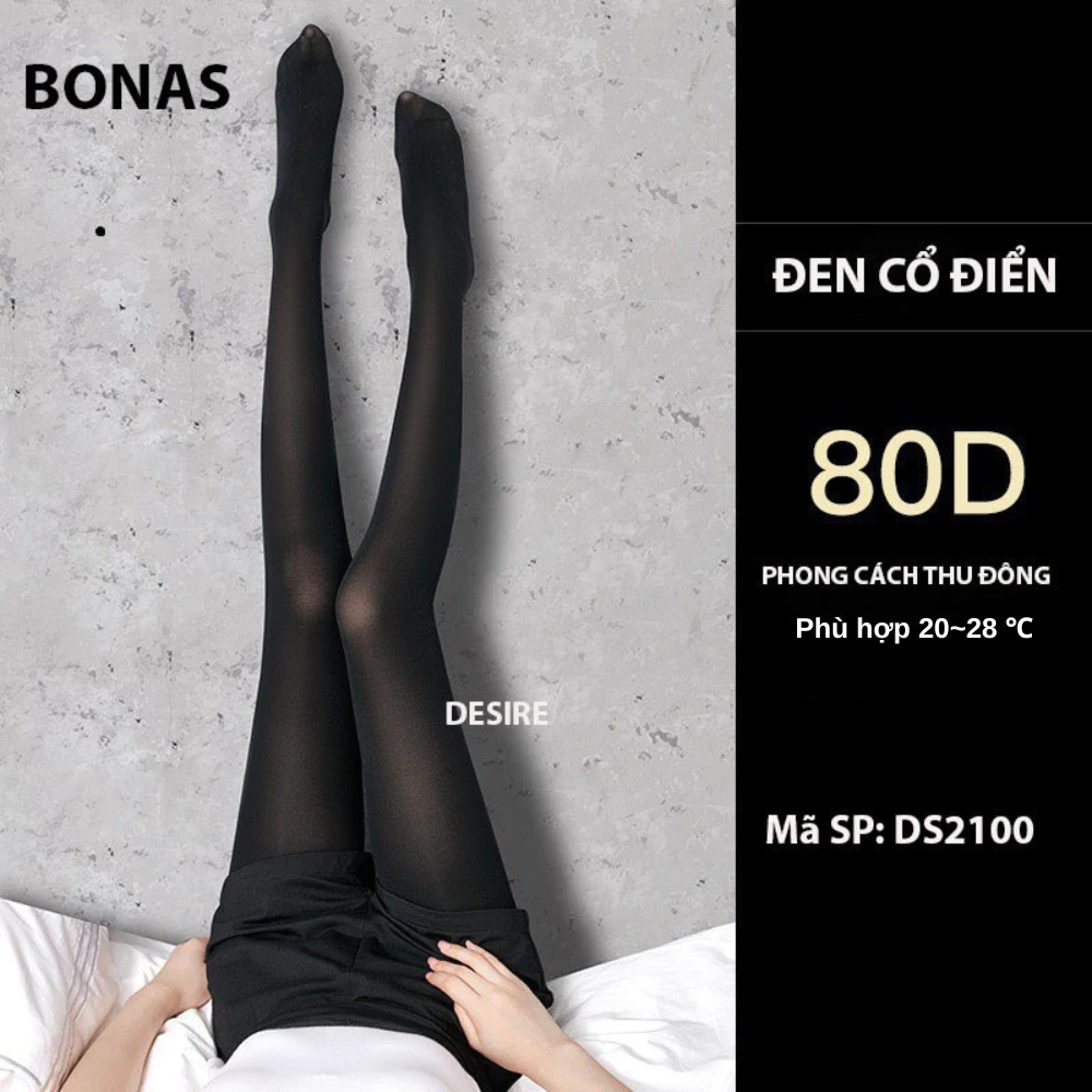 Desire Store, Quần tất BONAS CHÍNH HÃNG màu đen da 0D 15D 80D 200D siêu mỏng tự nhiên thon gọn chân chống tĩnh điện T-006 - 80D - ĐEN (20-28°C) image 30 of 38