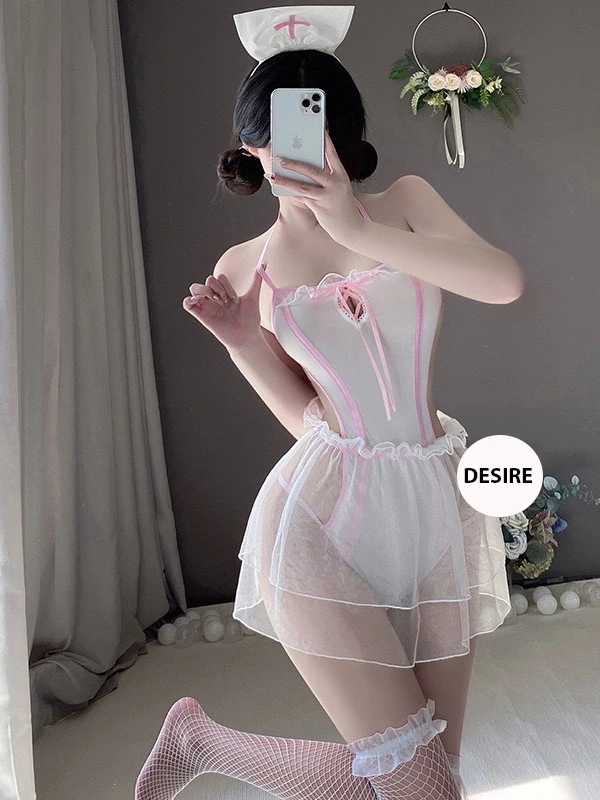Desire Store, Bộ đồ ngủ Cosplay y tá đầy đủ phụ kiện sexy gợi cảm DESIRE VN-4228 image 3 of 10