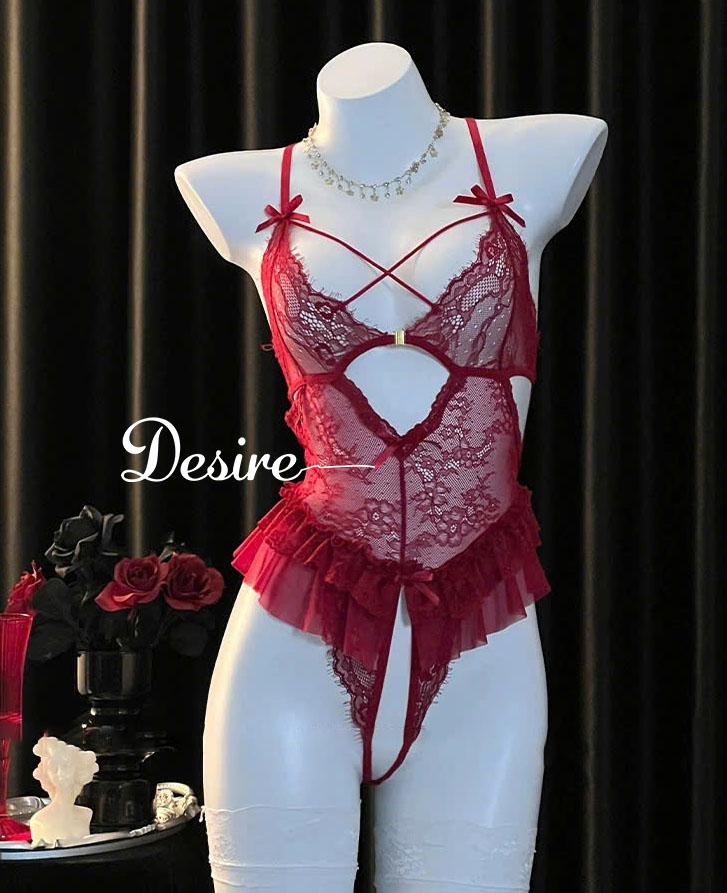 Desire Store, Bộ váy ngủ liền thân Bodysuit ren hở đáy sexy gợi cảm DESIRE VN-1114 image 10 of 13