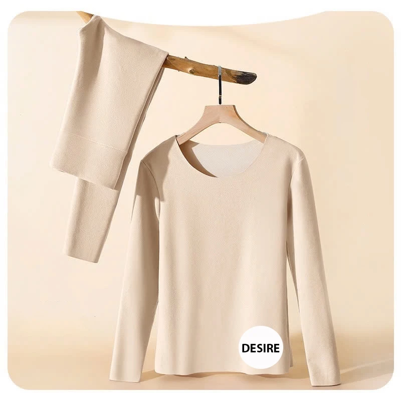 Desire Store, Đồ bộ giữ nhiệt chất Nhung lót sợi nhiệt Derong mềm siêu nhẹ mùa đông ấm áp DGN-9093 - Nguyên bộ Da, XXL image 11 of 13