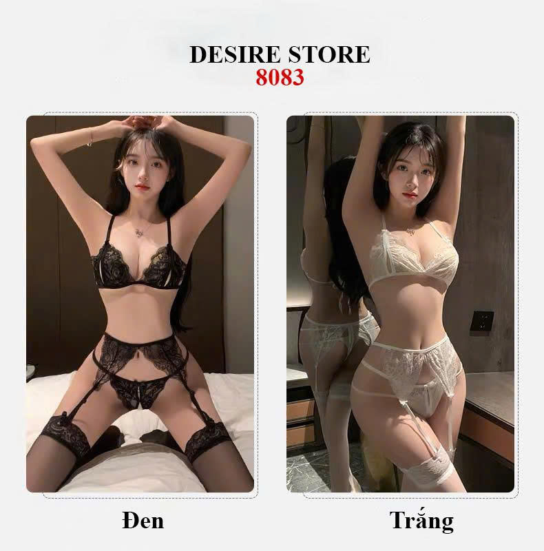 Desire Store, 8083 Bộ lót ren - Nội y ren kèm đai đeo tất sexy quyến rũ DESIRE image 5 of 14