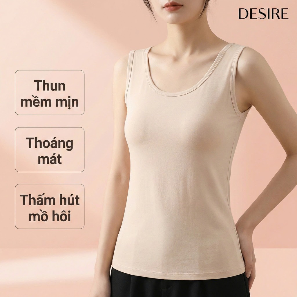 Desire Store, Áo Ba Lỗ Sát Nách Thun Modal (Gỗ sồi) mát mịn phong cách năng động ANN-060 - Be ba lỗ, 2XL image 18 of 26