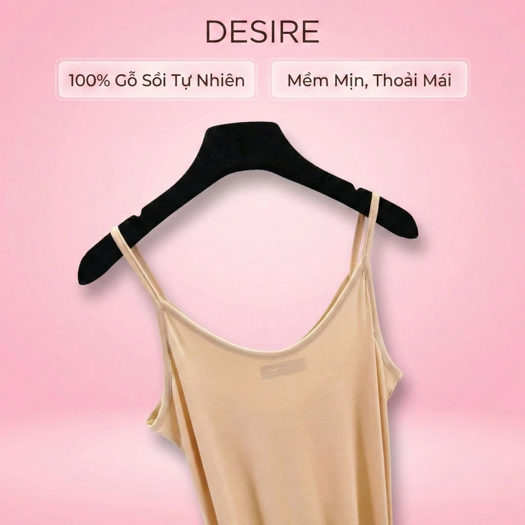 Desire Store, Váy ngủ mặc lót Nữ cổ V chất thun Modal Gỗ sồi cao cấp - Váy hai dây mặc trong mềm mịn dáng ôm DESIRE BTM-1009 image 6 of 21