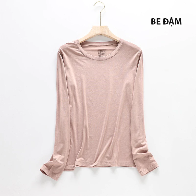 Desire Store, Áo thun dài tay nữ cổ tròn chất thun modal mịn lạnh co giãn phong cách mùa thu DESIRE A140 image 4 of 14