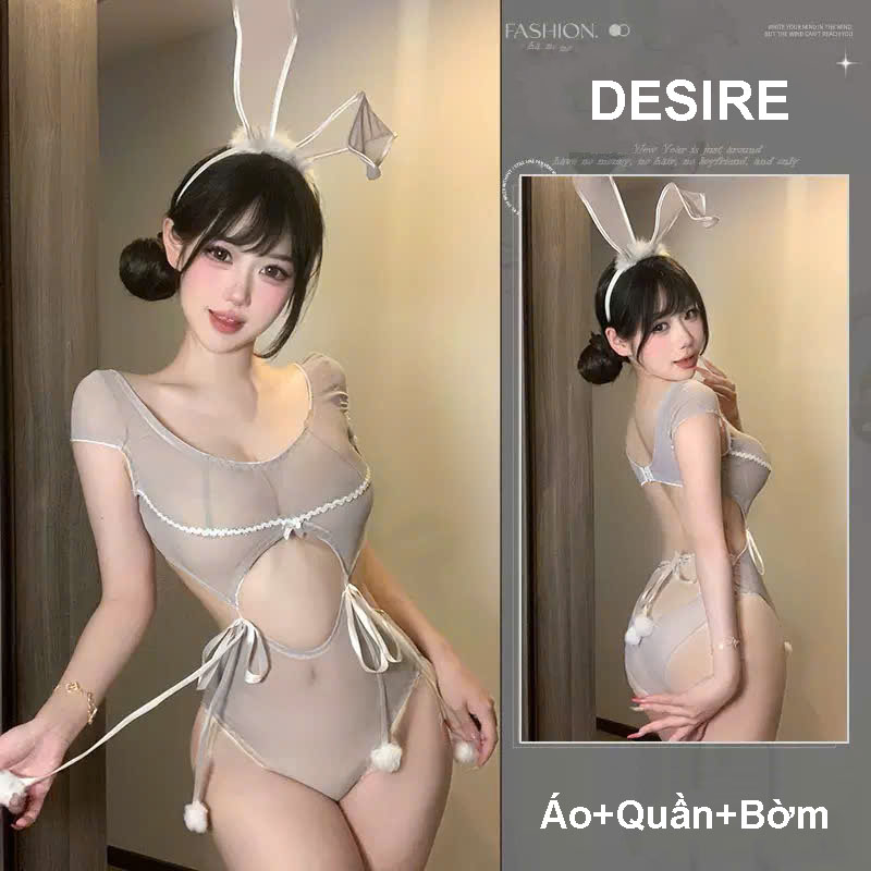 Desire Store, Bộ Cosplay Thỏ cột dây chất ren mềm mịn gợi cảm sexy DESIRE VN-6149 - Xám image 17 of 20