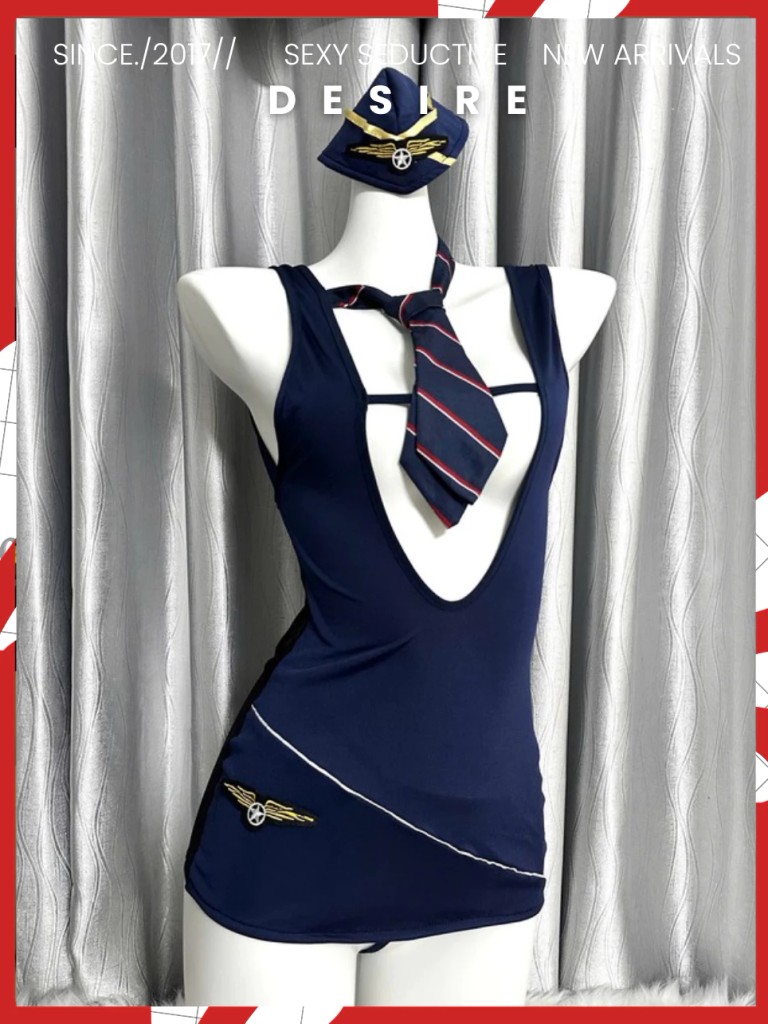 Desire Store, Set váy ngủ Cosplay Cô tiếp viên Sexy gợi cảm kèm chip DESIRE VN-1225 image 7 of 14