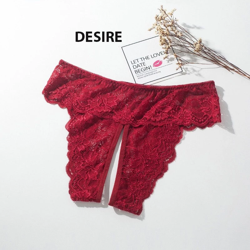 Desire Store, Quần lót ren sexy xẻ đáy gợi cảm DESIRE QL-5009 - Đỏ (Lẻ 1 quần), Form>53kg Vòng3>88cm image 12 of 15
