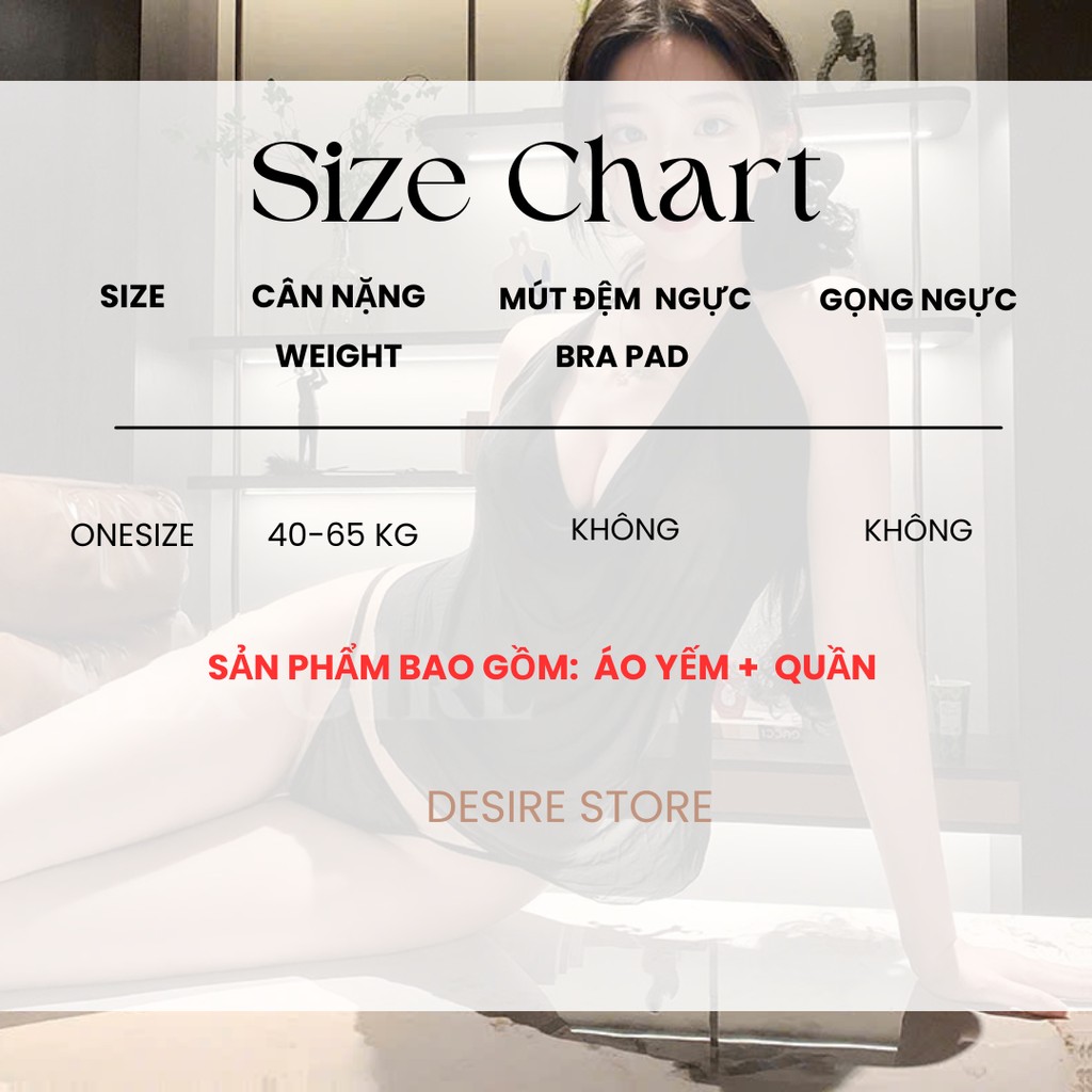 Desire Store, Bộ đồ ngủ yếm ren cột dây kèm quần gợi cảm sexy DESIRE VN-1045-1 image 9 of 14