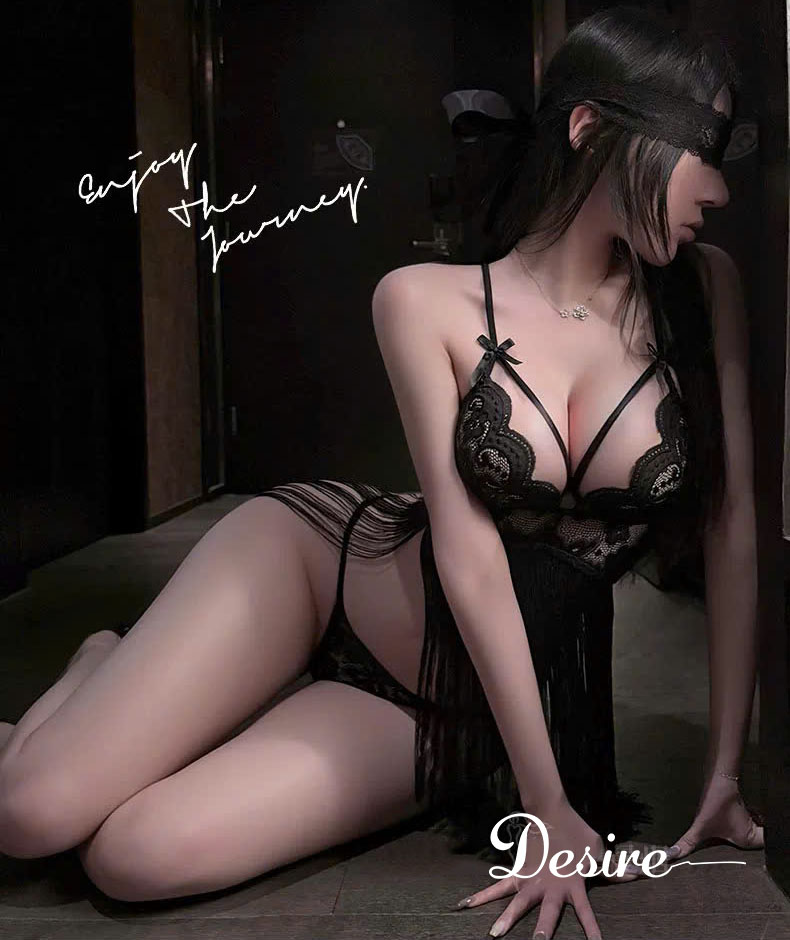Desire Store, 9539 Váy ngủ ren tua rua sexy - Đầm ngủ hai dây hot girl xuyên thấu gợi cảm DESIRE image 5 of 13