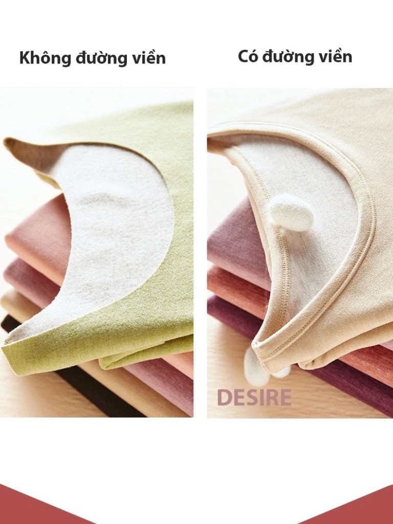 Desire Store, Đồ bộ giữ nhiệt nữ giới mùa đông siêu nhẹ ấm áp vải Nhung lót Len Cashmere không đường viền AGN-002 image 15 of 23