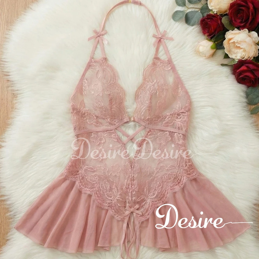 Desire Store, Váy ngủ liền thân Bodysuit ren xuyên thấu DESIRE VN-2601 image 2 of 9