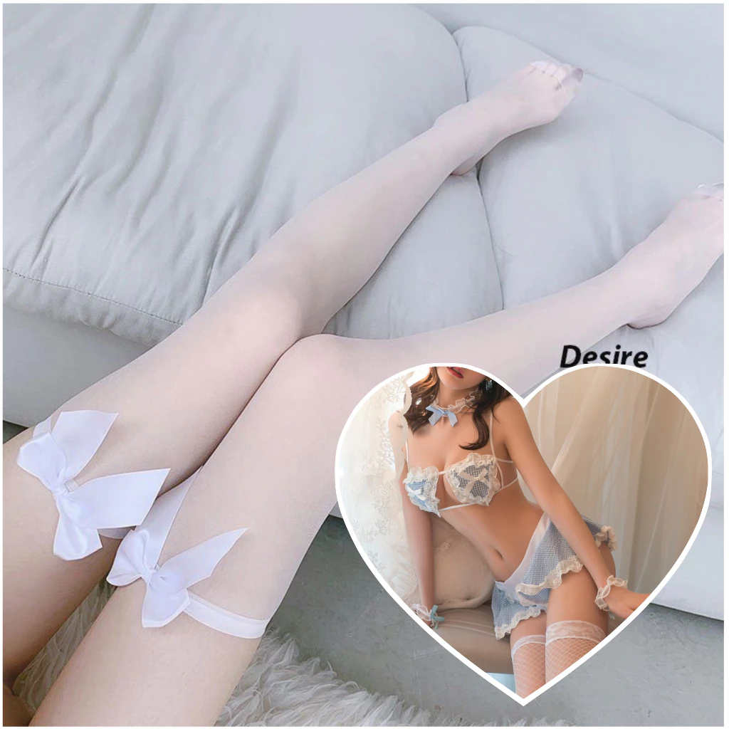 Desire Store, Bộ đồ ngủ hoá trang Cosplay hầu gái dễ thương caro xanh DESIRE VN-8500 - Set cơ bản + tất 04 image 10 of 12