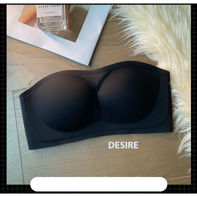 Desire Store, Áo lót quây CHỐNG TỤT nâng ngực su Áo cup ngực không dây không gọng Desire 401 - Đen, L/36/80AB image 11 of 12