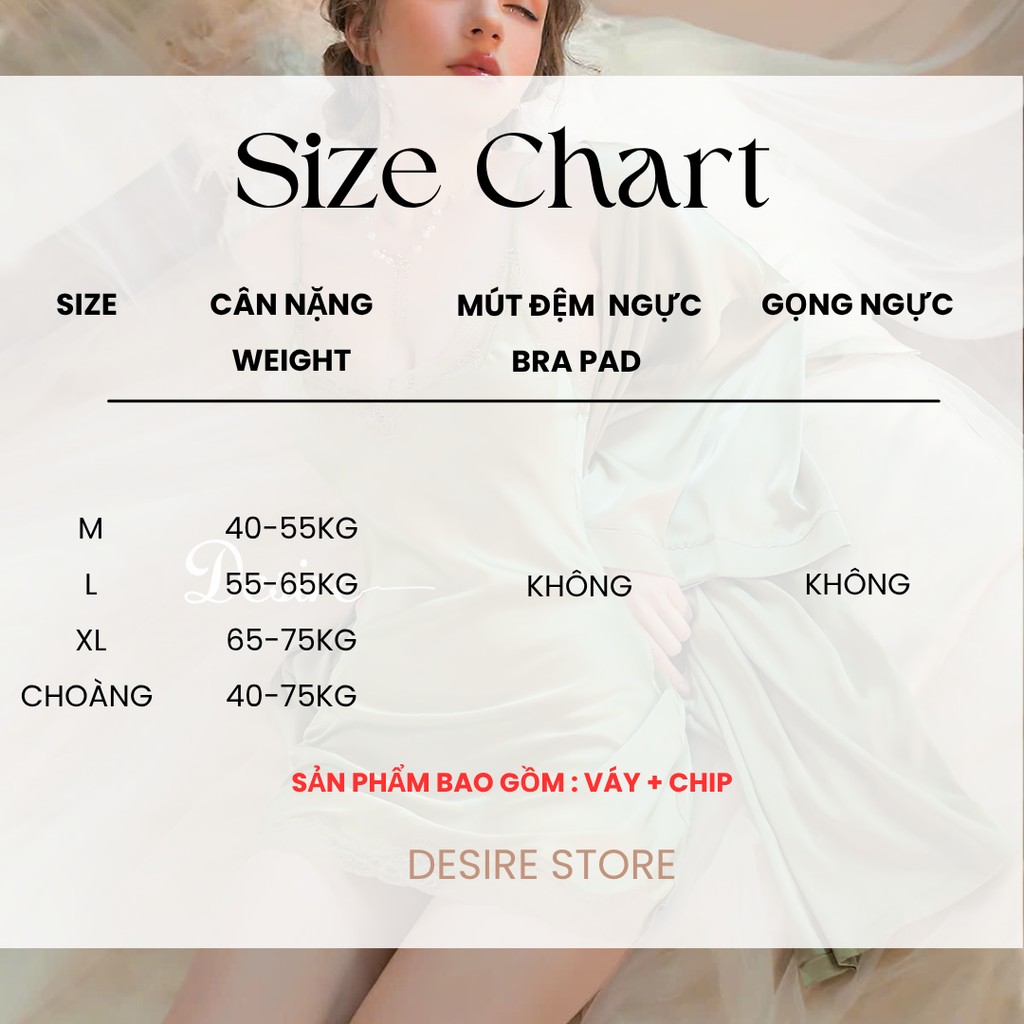 Desire Store, Váy ngủ lụa Đầm ngủ hai dây lụa kèm chip phối ren gợi cảm sexy VN-169 (Sexy silk camisole nightdress with matching lace-trimmed panties DESIRE 169) image 10 of 22