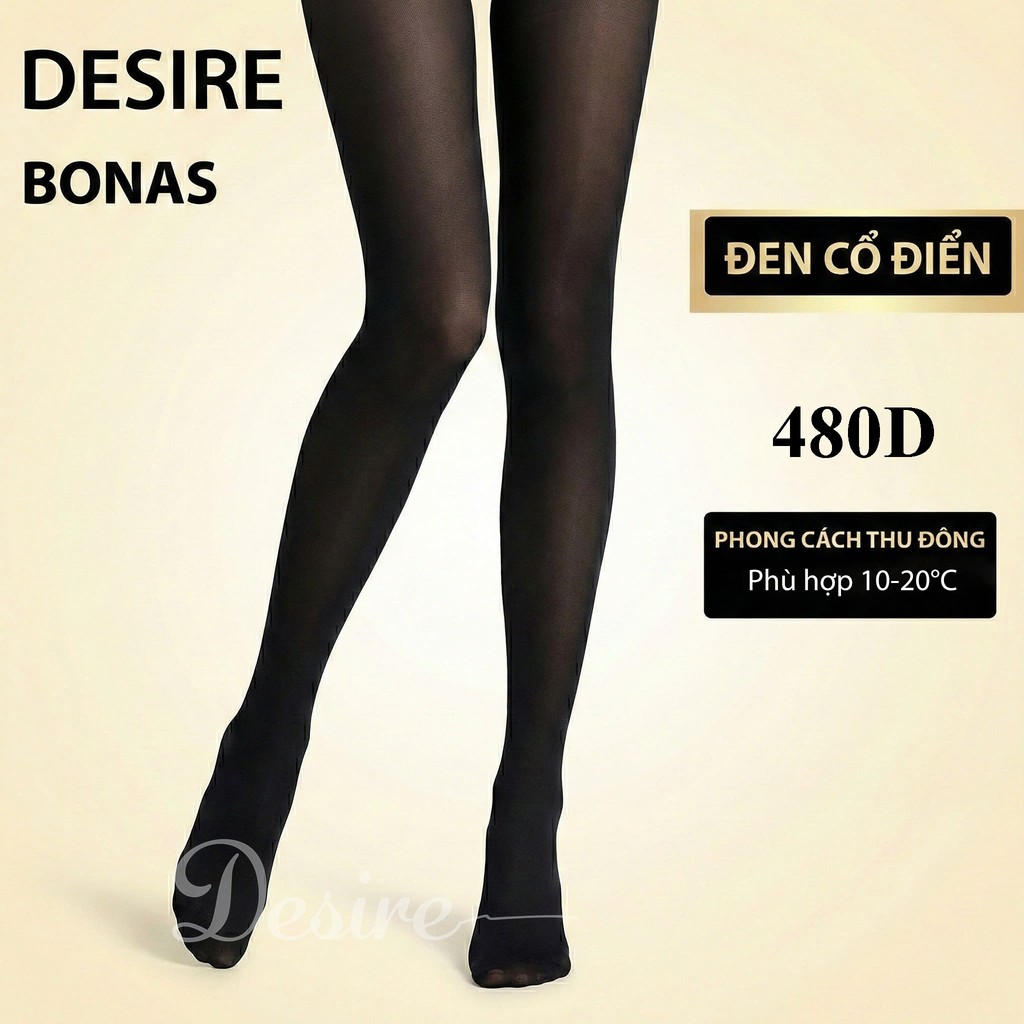 Desire Store, Quần Tất BONAS Chính Hãng 80D 200D 480D - Che Khuyết Điểm, Giữ Ấm, Chống Xước, Chống Tĩnh Điện T-013 - 480D ĐEN image 21 of 21
