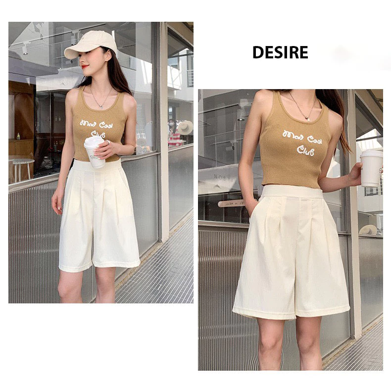 Desire Store, Quần đùi quần short dáng chữ A lưng cao vải lụa lạnh nhẹ nhàng phong cách thể thao QN-08 image 3 of 12