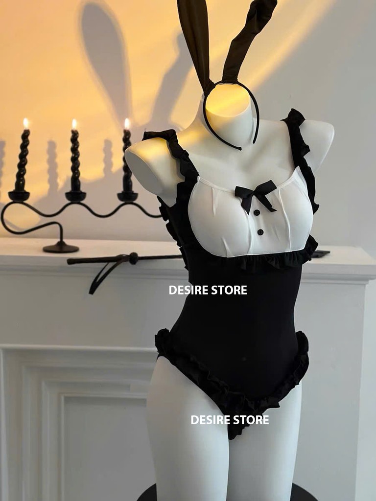 Desire Store, Bộ đồ ngủ liền thân cosplay hoá trang CÔ HẦU GÁI TAI THỎ TINH NGHỊCH hàng chính hãng GUIRUO QC loại 1 DESIRE VN-2328 image 6 of 16