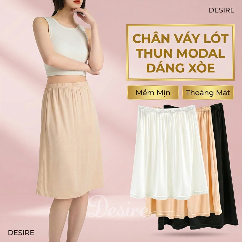 Video sản phẩm cho Chân Váy lót thun modal (gỗ sồi) dáng xòe rộng thoải mái - Chân váy mặc lót thun mịn mát Desire VN-064-2 Video của Chân Váy lót thun modal (gỗ sồi) dáng xòe rộng thoải mái - Chân váy mặc lót thun mịn mát Desire VN-064-2