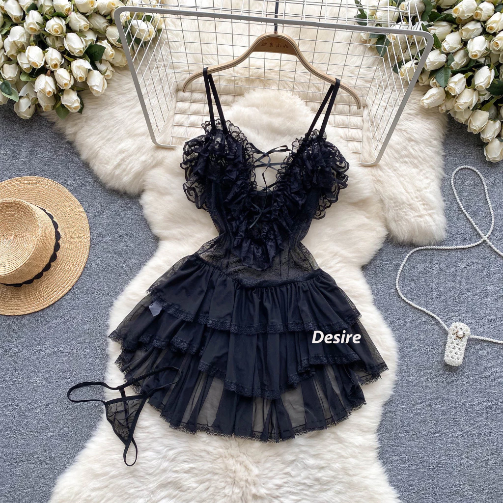 Desire Store, Váy ngủ ren cao cấp hai dây ôm body gợi cảm Desire VN-8497 image 14 of 18