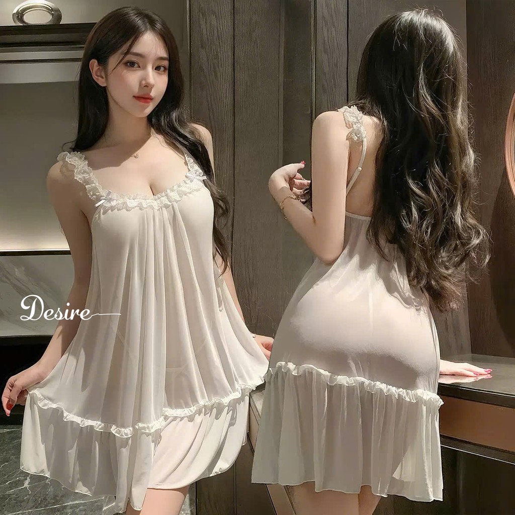 Desire Store, 5007 Váy Ngủ Ren dáng Babydoll Nữ Tính – Viền Ren Hoa Cao Cấp DESIRE image 2 of 9