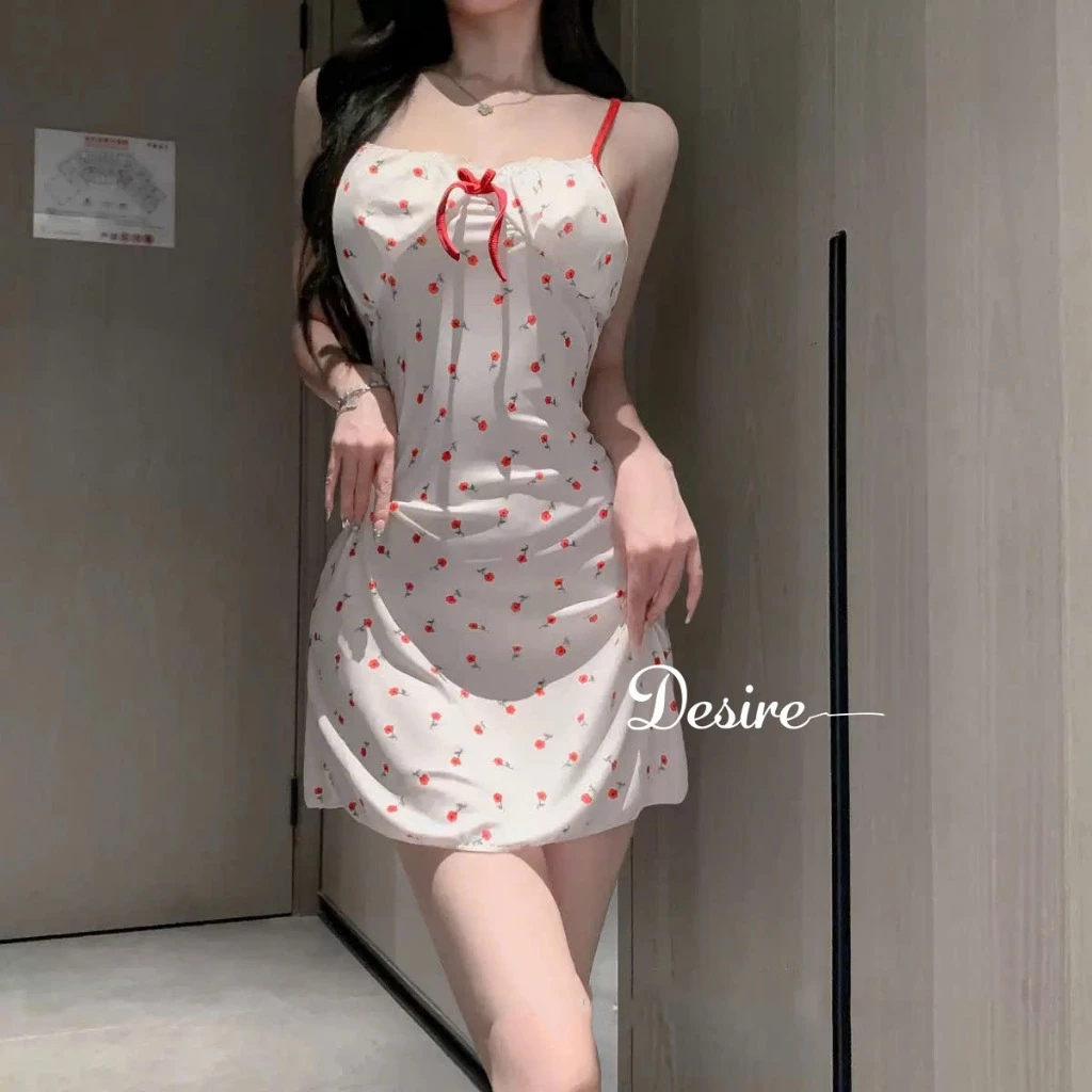 Desire Store, Váy Thun Hai Dây Có Sẵn Mút Ngực Tôn Dáng - Đầm Ngủ Sexy Mặc Nhà DESIRE A05 image 2 of 13