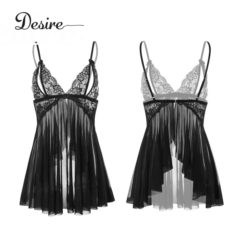 Desire Store, [8825] Váy ngủ ren xuyên thấu xẻ tà kèm chip gợi cảm - Váy ngủ sexy HÀNG QC LOẠI 1 DESIRE image 9 of 11