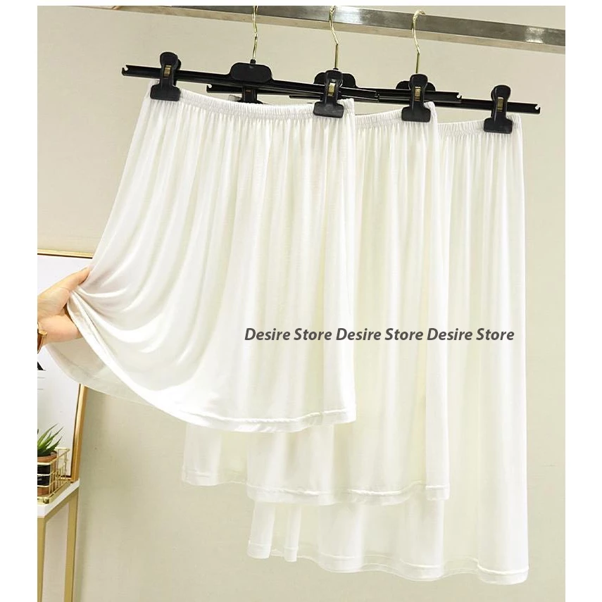 Desire Store, Chân Váy lót thun modal  (gỗ sồi) dáng xòe rộng thoải mái - Chân váy mặc lót thun mịn mát Desire VN-064 - Trắng 40cm trơn, XL 61-75kg image 22 of 27