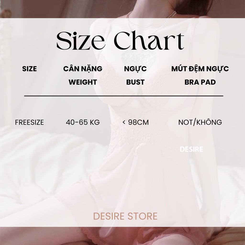 Desire Store, Váy ngủ ren sexy tôn vòng 1 cut out lưng gợi cảm kèm chip DESIRE VN-8633 image 10 of 13
