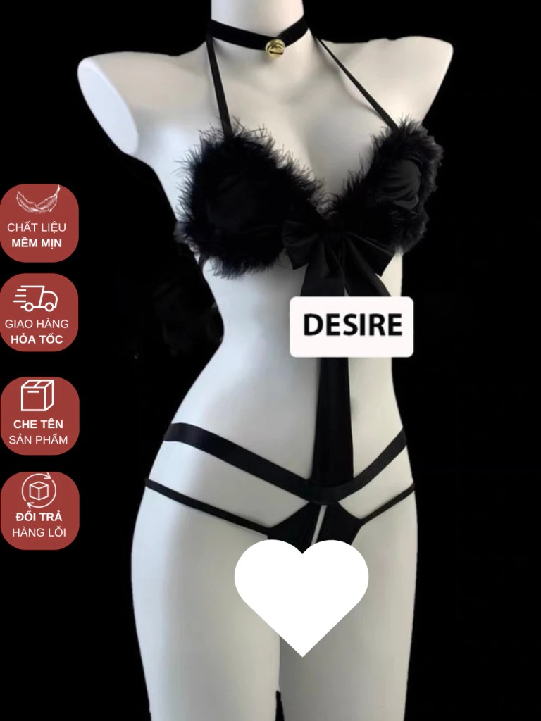 Desire Store, Bộ đồ ngủ Cosplay mèo nhỏ quyến rũ 5 chi tiết gợi cảm sexy DESIRE VN-8541-1 image 2 of 16