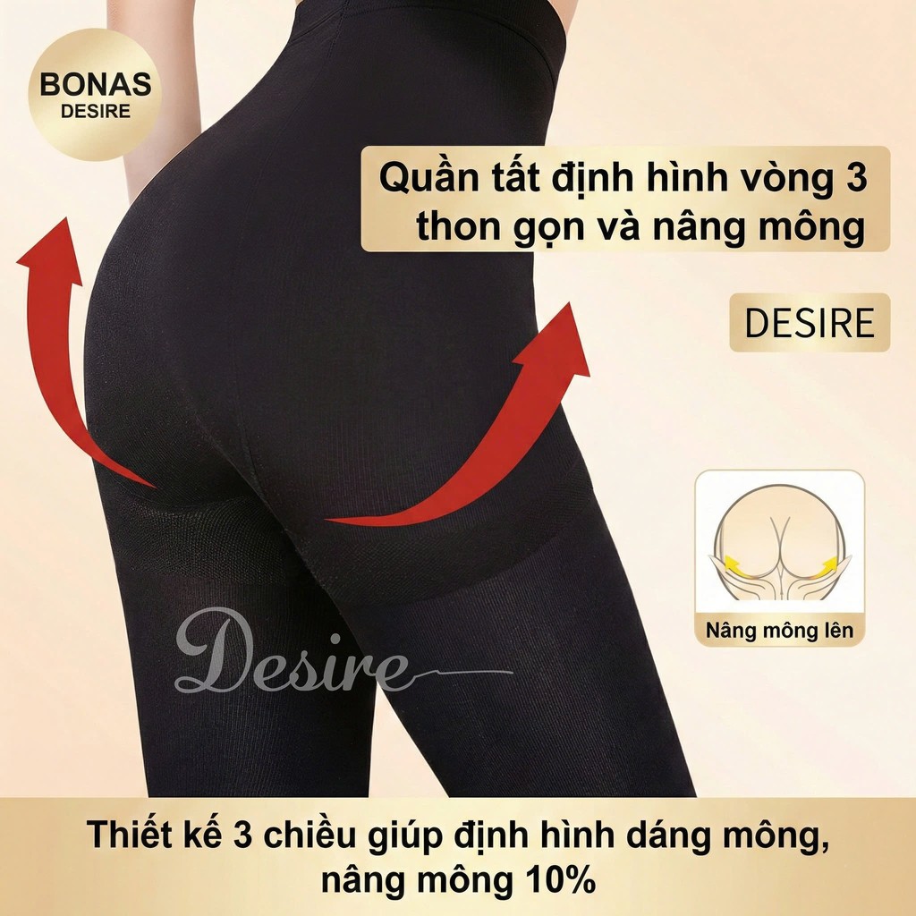 Desire Store, Tất quần loại dày Nâng cấp giữ ấm che khuyết điểm định hình dáng BONAS CHÍNH HÃNG 80D 200D 480D T-015 image 4 of 13