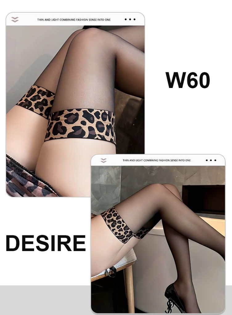 Desire Store, Tất đùi nữ hoạ tiết Da Báo phong cách Cosplay gợi cảm sexy DESIRE W60 image 7 of 8