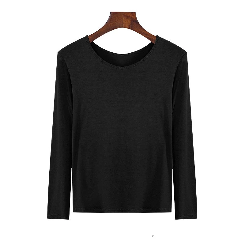 Desire Store, Áo thun dài tay cổ lọ chất thun cotton lạnh phong cách thu đông 2023 AN-02 - Đen cổ tròn, L 52-59kg image 17 of 17