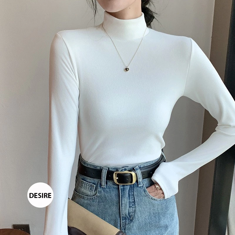 Desire Store, Áo cổ lọ chất Nhung hai mặt siêu mịn giữ nhiệt mùa đông ấm áp DESIRE H319 - Trắng, XL image 10 of 13