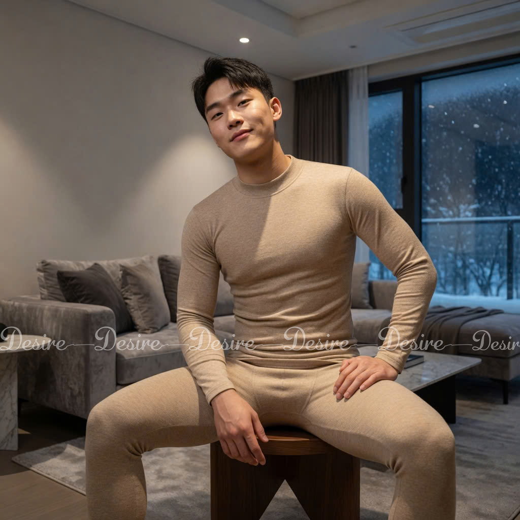 Desire Store, Đồ bộ giữ nhiệt nam lót Len Cashmere cổ cao ấm áp mùa đông cao cấp siêu nhẹ dành cho nam giới DGN-03 (Men's ultra-lightweight thermal set with warm cashmere-blend lining and high-neck design for winter. DGN-03) image 44 of 51