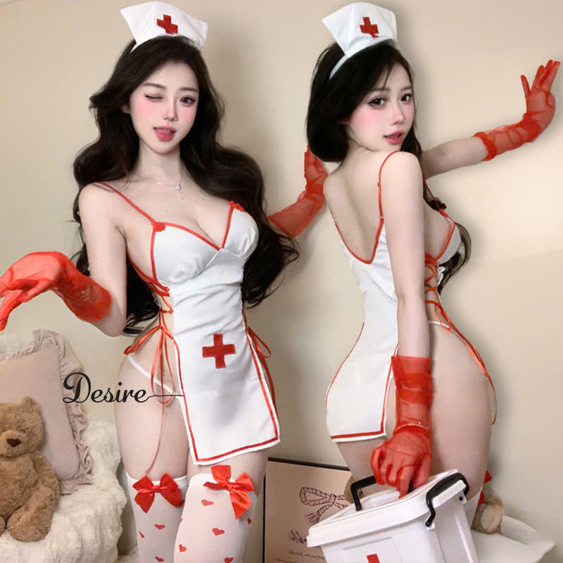 Desire Store, Bộ đồ ngủ Cosplay cô y tá đầy đủ phụ kiện sexy gợi cảm DESIRE VN-2884 image 1 of 10
