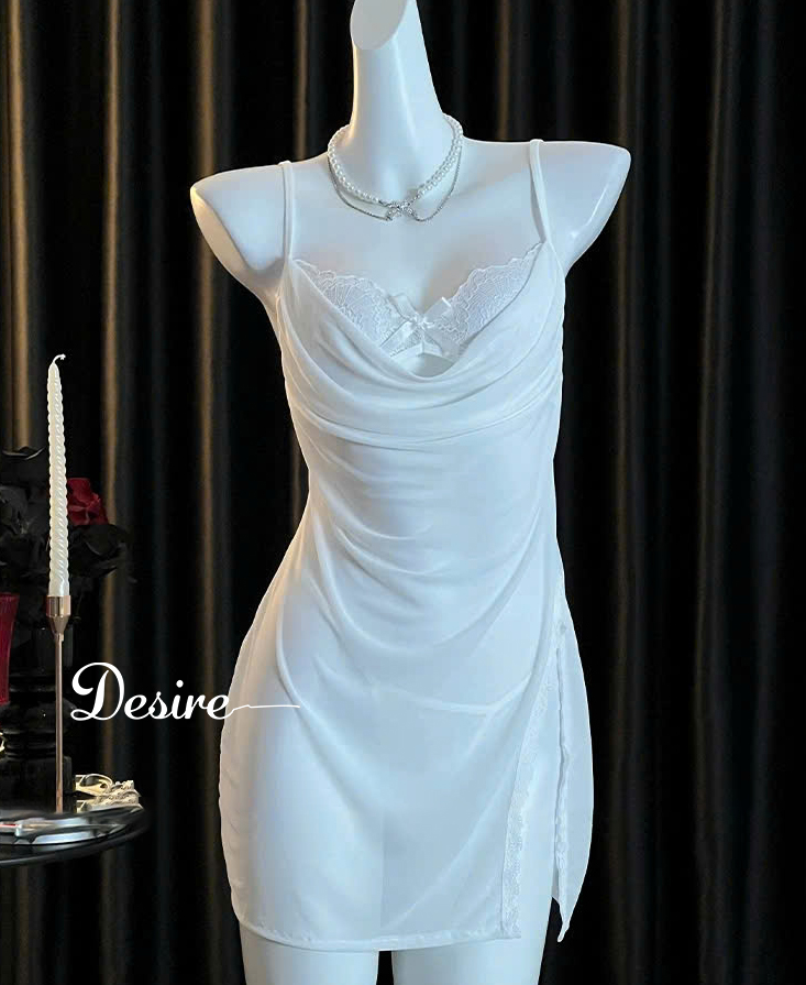 Desire Store, Váy ngủ lưới phối ren xẻ tà kèm quần chip DESIRE VN-8950 image 9 of 12