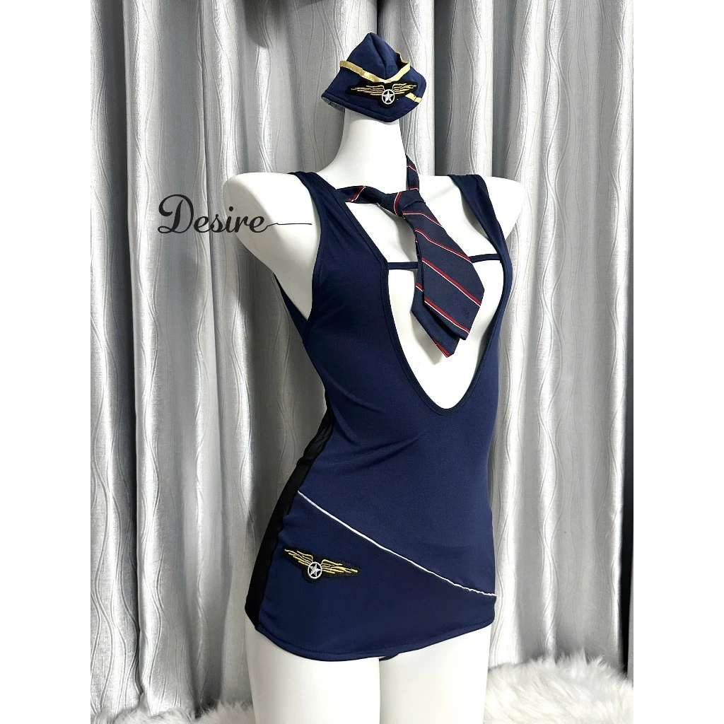 Desire Store, Set váy ngủ Cosplay Cô tiếp viên Sexy gợi cảm kèm chip DESIRE VN-1225 image 6 of 14