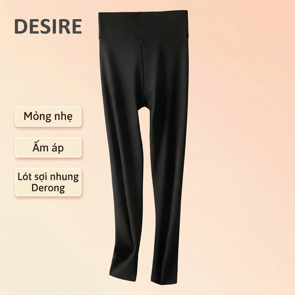 Desire Store, Quần dài giữ nhiệt Nhung lót sợi nhiệt Derong mềm siêu nhẹ mùa đông ấm áp Quần dài lót trong giữ nhiệt QGN-9093 - Quần Đen 9093, M image 16 of 26